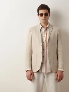 SELECTED Horizontal Striped Cotton Linen Casual Shirt