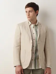 SELECTED Vertical Striped Cotton Linen Casual Shirt