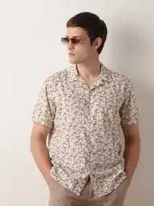 SELECTED Floral Printed Cuban Collar Casual Shirt