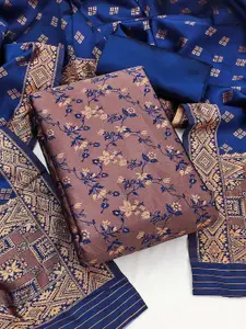 Ishin Floral Woven Design Zari Unstitched Dress Material