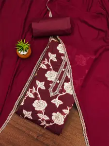 Ishin Floral Woven Design Unstitched Dress Material