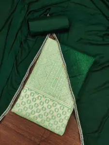 Ishin Unstitched Ethnic Motifs Woven Design Zari Dress Material