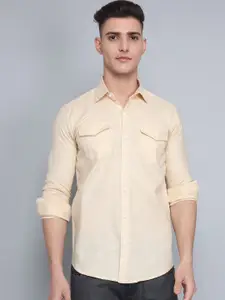 TRYBUY.IN Spread Collar Original Cotton Linen Casual Shirt