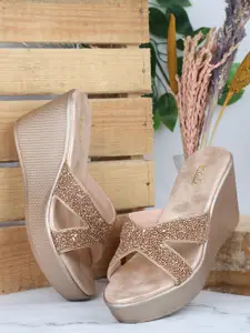 Inc 5 Embellished Open Toe Wedge Heels
