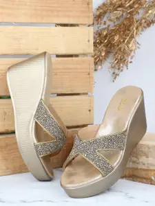 Inc 5 Embellished Open Toe Wedge Heels
