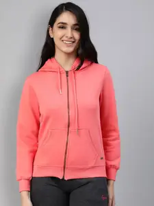 LYRA Hooded Zip Detail Front-Open Sweatshirt
