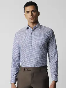 Van Heusen Slim Fit Checked Spread Collar Formal Shirt