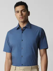 Van Heusen Polka Dots Printed Spread Collar Pure Cotton Formal Shirt