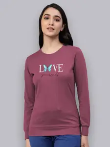 LYRA Typography Printed Round Neck Anti Odour Pullover Sweatshirt