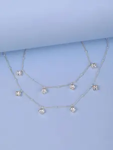 Unniyarcha Silver-Plated Artificial Stones and Beads Anklet