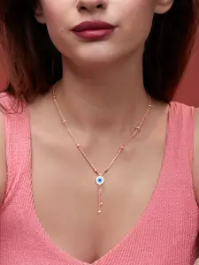 MINUTIAE Rose Gold-Plated Stones-Studded Necklace