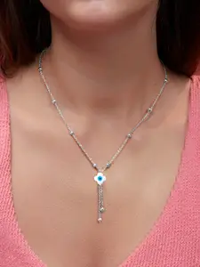 MINUTIAE Silver-Plated Stones-Studded Necklace