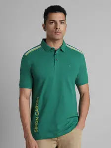 SIMON CARTER LONDON Men Polo Collar Printed Slim Fit T-shirt