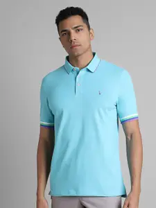 SIMON CARTER LONDON Men Polo Collar Applique Slim Fit T-shirt
