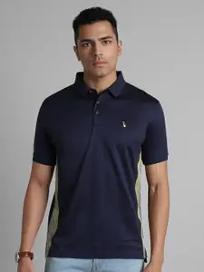 SIMON CARTER LONDON Men Polo Collar Applique Slim Fit T-shirt