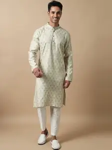 FILORI STUDIO Ethnic Motifs Woven Design Jacquard Straight Kurta