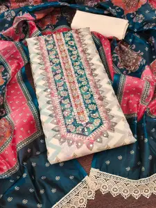 Ishin Printed Organza Unstitched Dress Material