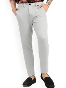 Fashion FRICKS Men Mid-Rise Lycra Plain Formal Trousers Trousers