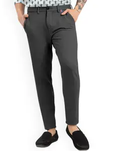 Fashion FRICKS Men Mid-Rise Lycra Plain Formal Trousers  Trousers
