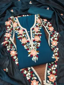 Ishin Floral Embroidered ZariUnstitched Dress Material