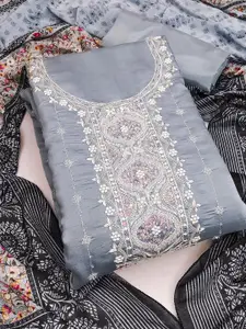 Ishin Floral Embroidered Unstitched Dress Material