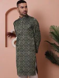 Anouk Ethnic Motifs Printed Jacquard Kurta