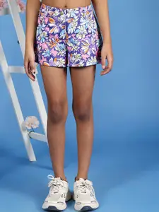 One Friday Girls Floral Printed Regular Fit Shorts