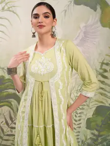 Vishudh Floral Embroidered Fit & Flare Maxi Dress