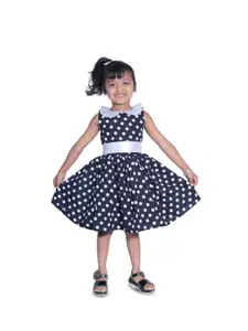 BAESD Girls Polka Dots Printed Sleeveless Flared Fit & Flare Mini Dress