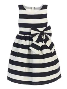 BAESD Striped Crepe Fit & Flare Dress
