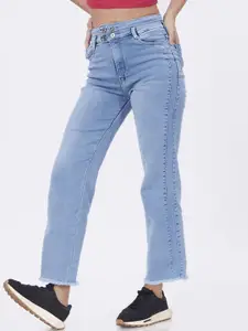 Blum Denim Women Skinny Fit High-Rise Low Distress Light Fade Cotton Stretchable Jeans