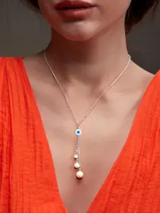 MINUTIAE Silver-Plated Artificial Beads Beaded Necklace