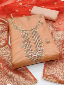 Dori Embroidered Organza Unstitched Dress Material
