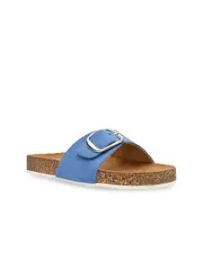 Rocia Buckle Detail Open Toe Flats