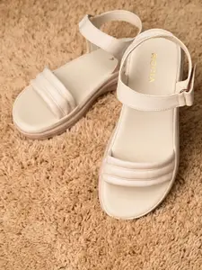 Rocia Textured Open Toe Flats