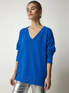 Happiness istanbul V-Neck Ribbed Pullover Sweater