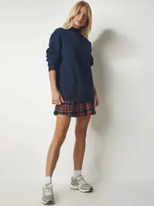 Happiness istanbul Round Neck Straight Pullover Cotton Sweatshirt