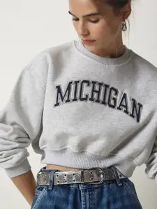 Happiness istanbul Alphanumeric Self Design Sweatshirt