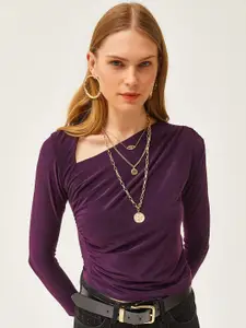 Olalook  V Neck Long Sleeves Ruched Crop Top