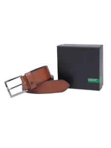 United Colors of Benetton Men Textured Leather Belt