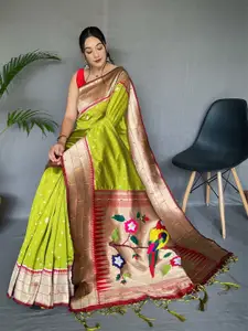 DEVATITHI Woven Design Zari Paithani Saree