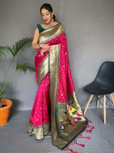 DEVATITHI Woven Design Zari Paithani Saree