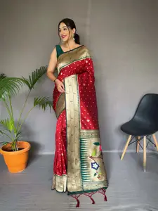 DEVATITHI Woven Design Zari Paithani Saree