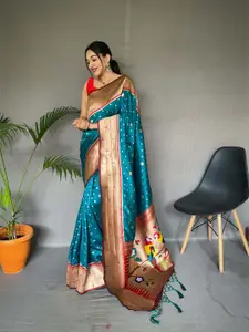 DEVATITHI Woven Design Zari Paithani Saree