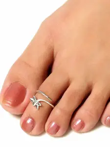 Unniyarcha Silver-Plated Dragon Fly Sterling Silver Toe Ring