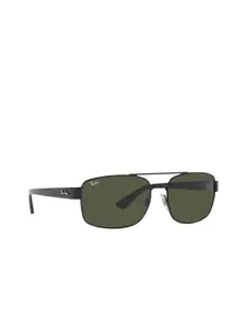 Ray-Ban Men UV Protected Green Lens Pillow Sunglasses - 0RB3687002/3161