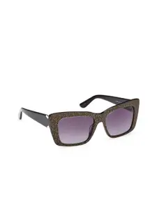GUESS Women Rectangle Sunglasses with UV Protected Lens GUS78905501BSG