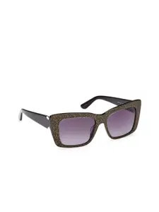 GUESS Women Rectangle Sunglasses with UV Protected Lens GUS78905501BSG