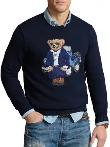 Polo Ralph Lauren Round Neck Embroidered Cotton Sweater