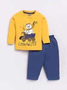 E-TEENZ Infants Little Helper Graphic Printed T-shirt With Trousers Clothing Set